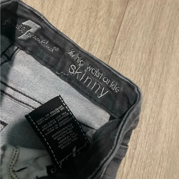 7 For All Mankind Charcoal Skinny Jeans - Image 2