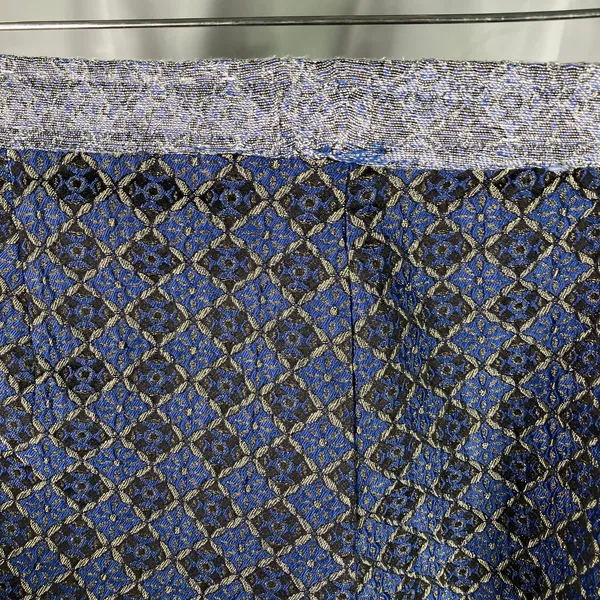 Free People Harley Pant Womens Large Jacquard Blue‎ Gold Geometric Drawstring - Image 5