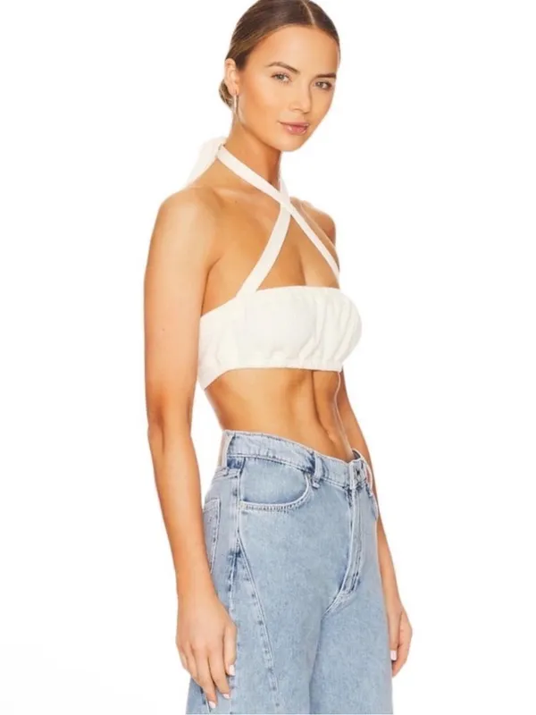 Revolve | WeWoreWhat | Tie Halter Bra Top in Ivory Size XS - Image 3