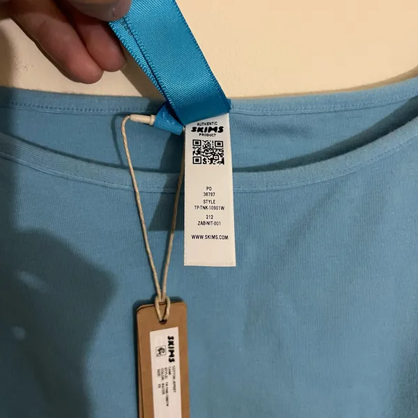 Skims Cotton Jersey Scoop Neck Cami XS in Water NWT - Image 8