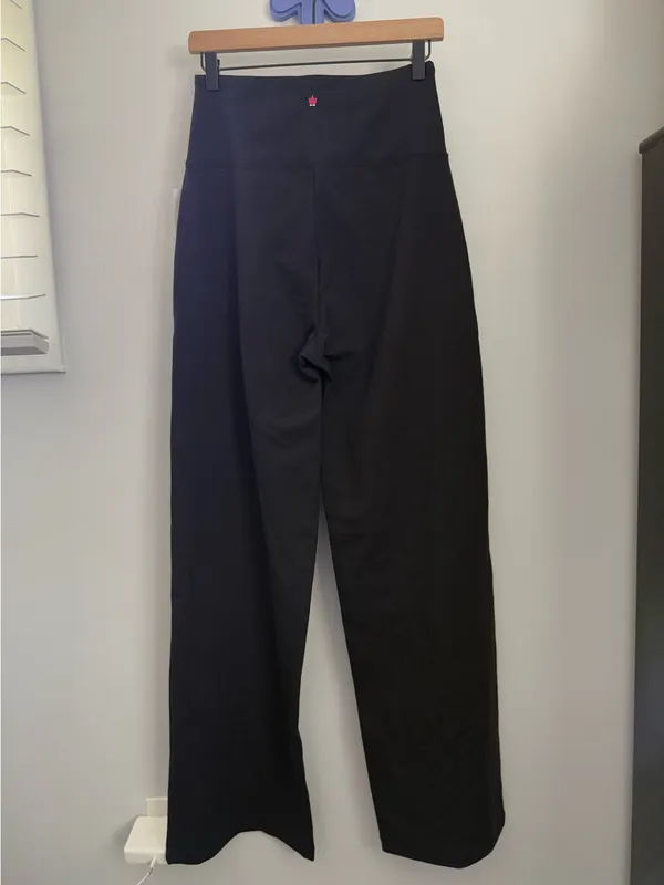 Kiragrace Medium High Waist Wide Leg Pants Black Office Work Career Relaxed - Image 4
