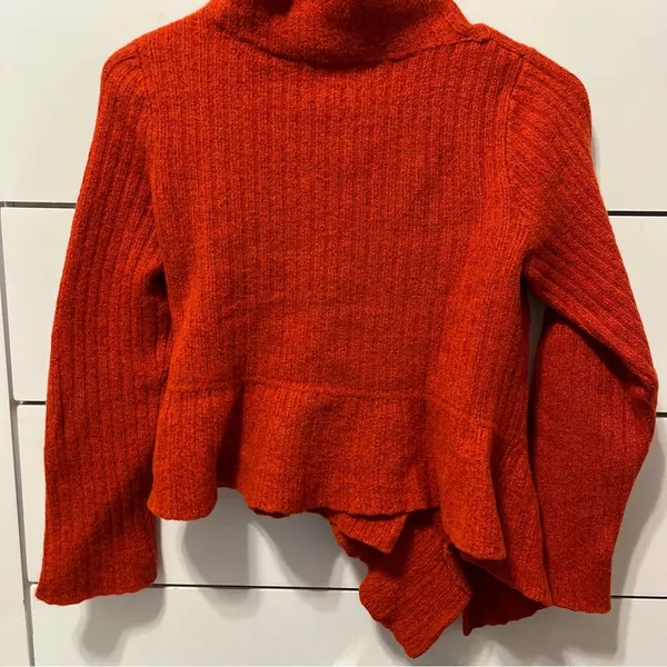 Anthropologie Knitted & Knotted Red Wool Blend Sweater - Image 3