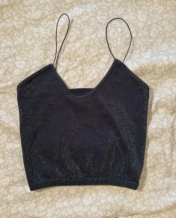 Free People Blue Sparkly Top - Image 4