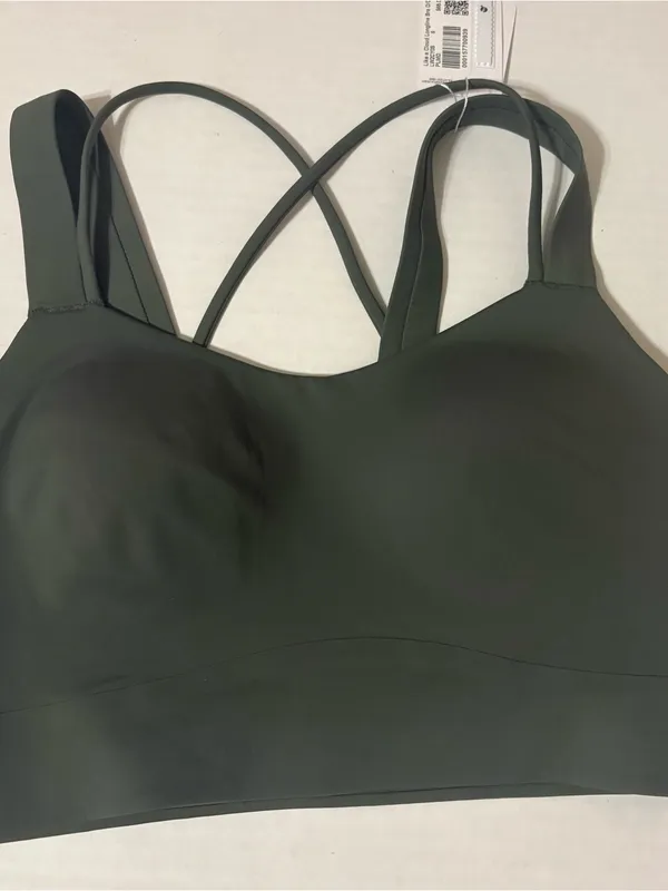 NWT new 4 lululemon like a cloud bra palm Deco dark green longline $68 d/dd - Image 2