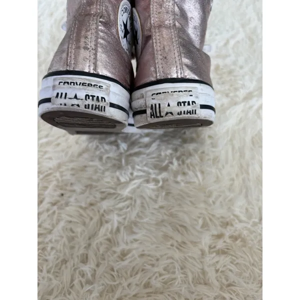 Converse Chuck Taylor All Star High Top Rose Gold Metallic Sneakers‎ women 7.5 - Image 4