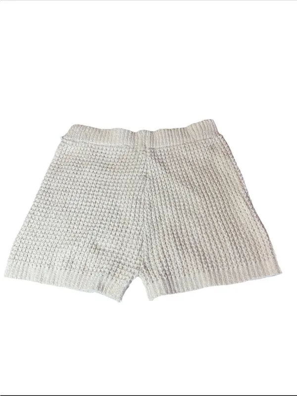 Sincerely Jules Women's Knit Shorts Size L Cream Waffle Knit Lounge Casual Boho - Image 2