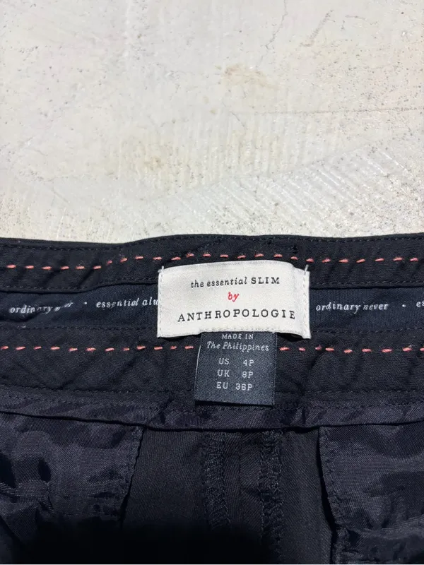 Anthropologie essential slim Women’s Black Straight-Leg pants 4P - Image 3