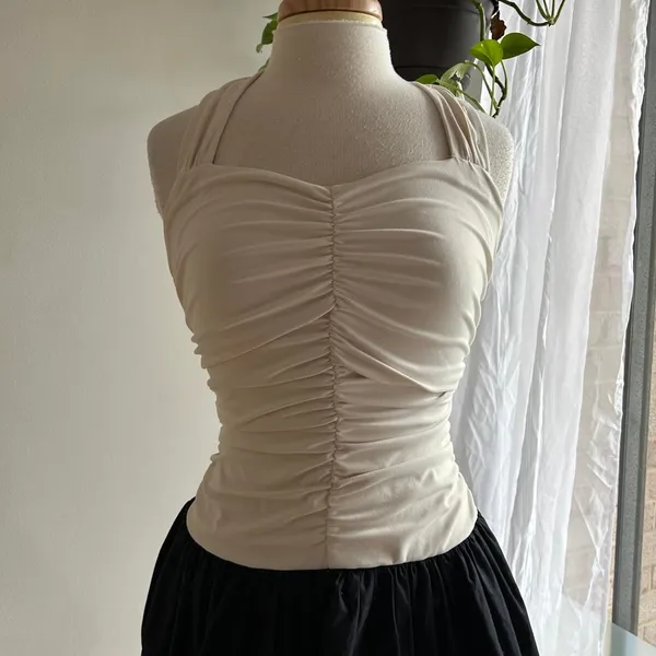 Anthropologie maeve white halter dress - Image 6