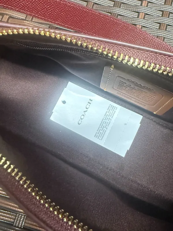 COACH nwt coach Charlotte Shoulder bag dark wine CCO18 WITH CHERRY CHAINS - Image 9