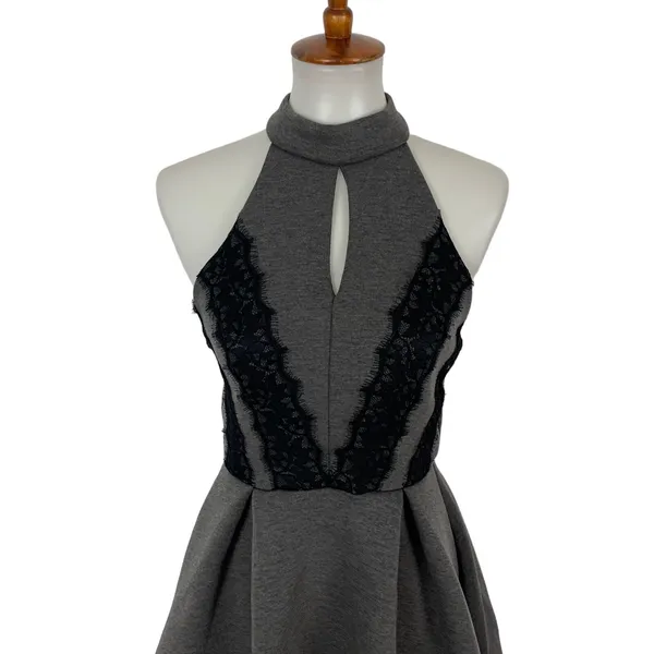 Altar'd State Dress Medium Gray Sleeveless Fit Flare Cottagecore - Image 3