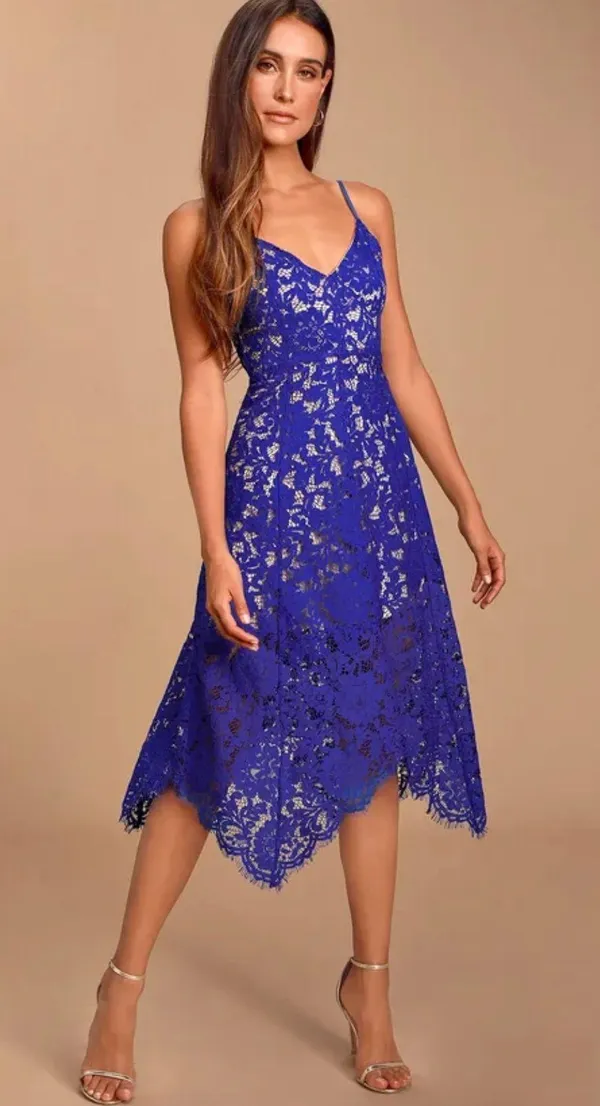 Lulus Royal Blue Lace Dress - Image 2