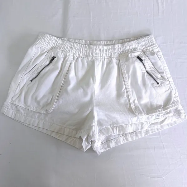 Aerie White Denim Shorts‎ XL High Rise Casual Summer Minimalist Coastal Girl - Image 2
