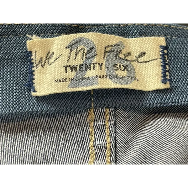 We The Free Free People Flare Jeans 26 Blue Stretch Bell Bottom Boho Indie Retro - Image 7