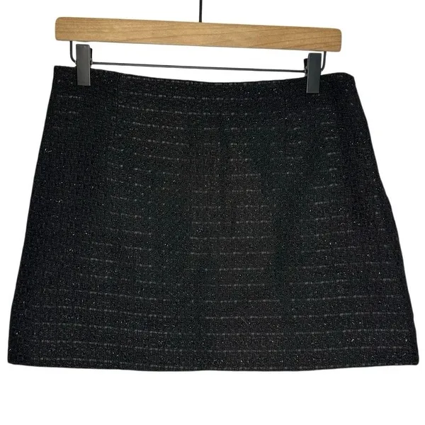 Zara Tweed Textured Mini Skirt Black Size Medium 4661/407/800 NWT Cottagecore‎ - Image 2