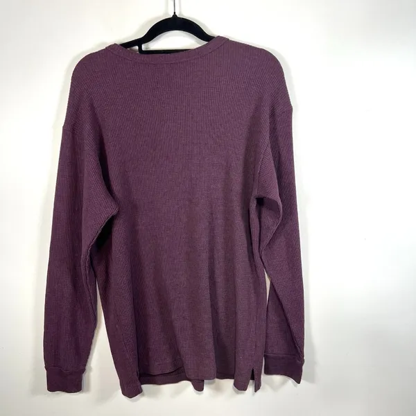 Victoria's Secret Purple Sleepwear Thermal Waffle Shirt Henley‎ Women’s Size L - Image 8