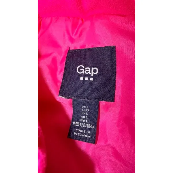 Gap Hot Pink Puffer Vest Women's Large Lightweight Quilted Snap Zip - Image 6