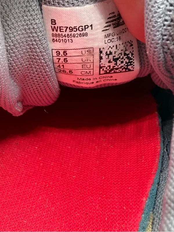 New Balance 795 V1 WE795GP1 Gray Coral Running Shoes Women’s 9.5 - Image 9