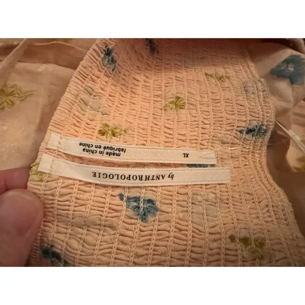 Anthropologie Scallop Babydoll Midi Dress XL Embroidered Sundress Slip Dress - Image 11