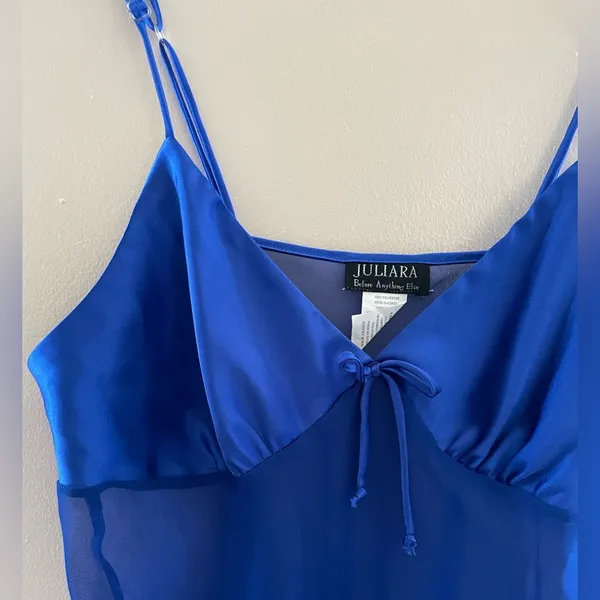 Vintage Juliara Blue Babydoll Lace Lingerie Mesh Women's Size Medium A11 - Image 4
