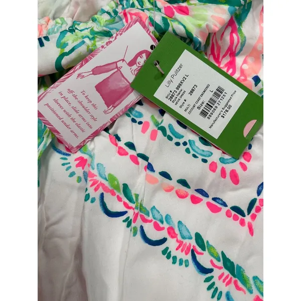 Lilly Pulitzer SKU 7935 Multicolor Off Shoulder Floral Dress Size L - Image 11