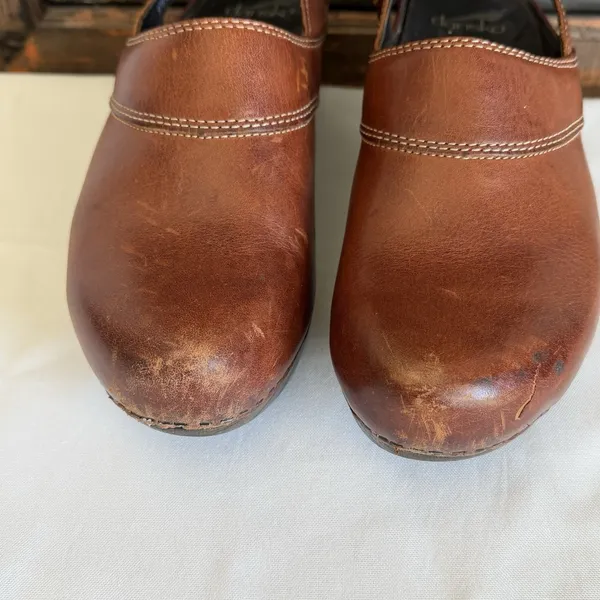 Dansko Pearl Leather‎ Slingback Heeled Clogs Sz 39 (8.5/9 US) Professional Nurse - Image 9