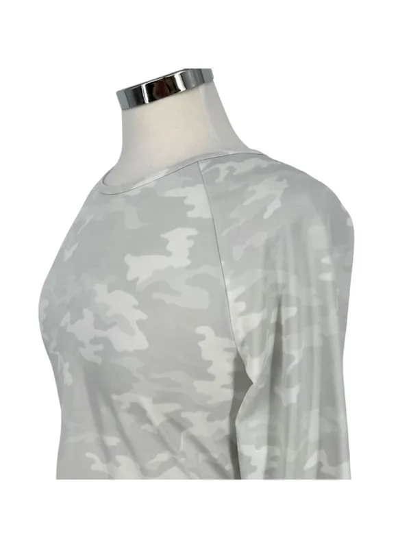 Spanx Better Base Crew Long Sleeve Camo Print Athleisure Activewear Top Large - Image 4