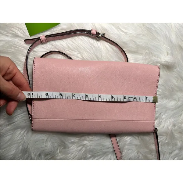 Kate Spade Pink Clutch Crossbody New Canvas Gold Plated - Image 8