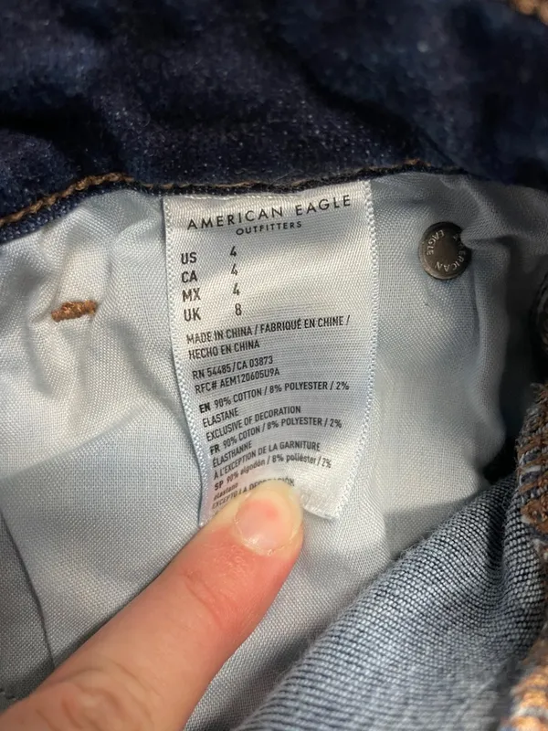 American Eagle Hi-Rise Shortie shorts denim distressed cut off size 4 - Image 5