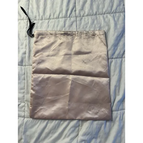 Mach & Mach Shoe Dust Bag Purse Blush Pink Sheen Drawstring Luxury Designer - Image 6