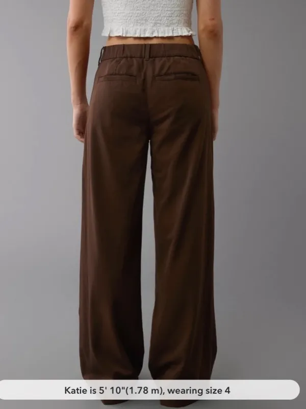 American Eagle wide leg trouser dress pants size 10 brown - Image 2