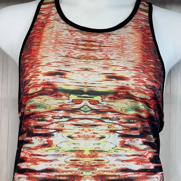 Just Love Sleeveless Maxi Dress 1X Abstract Print Racerback - Image 2