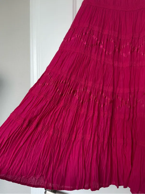 New Directions 100% Cotton maxi Skirt Tiered Boho - Image 2