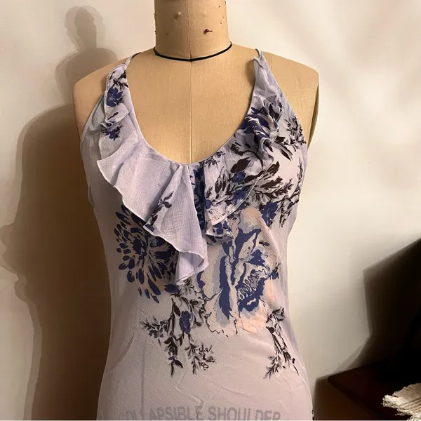 Free People Blue Getting Out Midi Slip Dress Size Medium - Image 11