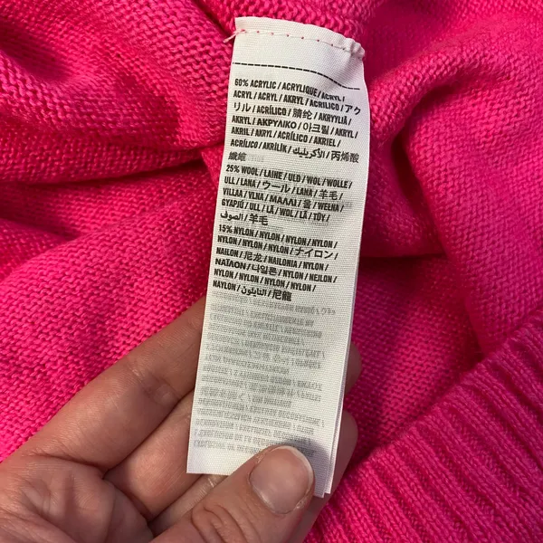 Abercrombie & Fitch Wool‎ Blend Sweater Womens Size M Hot Pink Preppy - Image 7