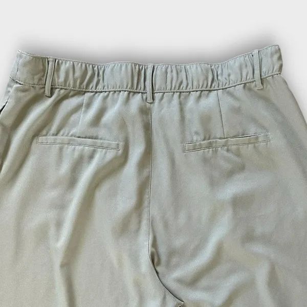 Abercrombie & Fitch Satin Wide Leg Pants Women’s XL Sage Green High Rise Pleated - Image 6