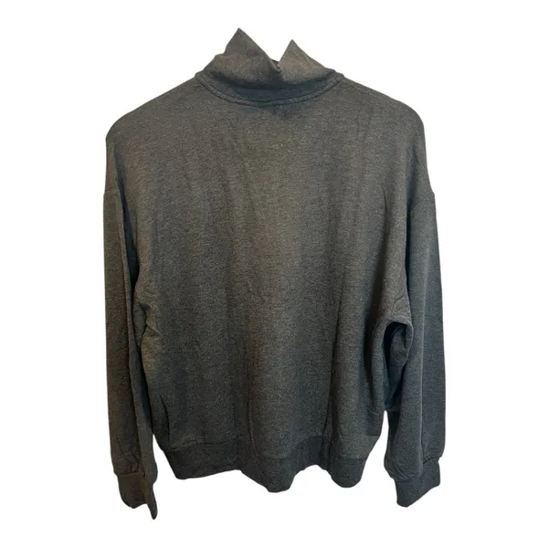Lou & Grey Signaturesoft Sweatshirt Medium Quarter Zip Charcoal Loungewear NWT - Image 3