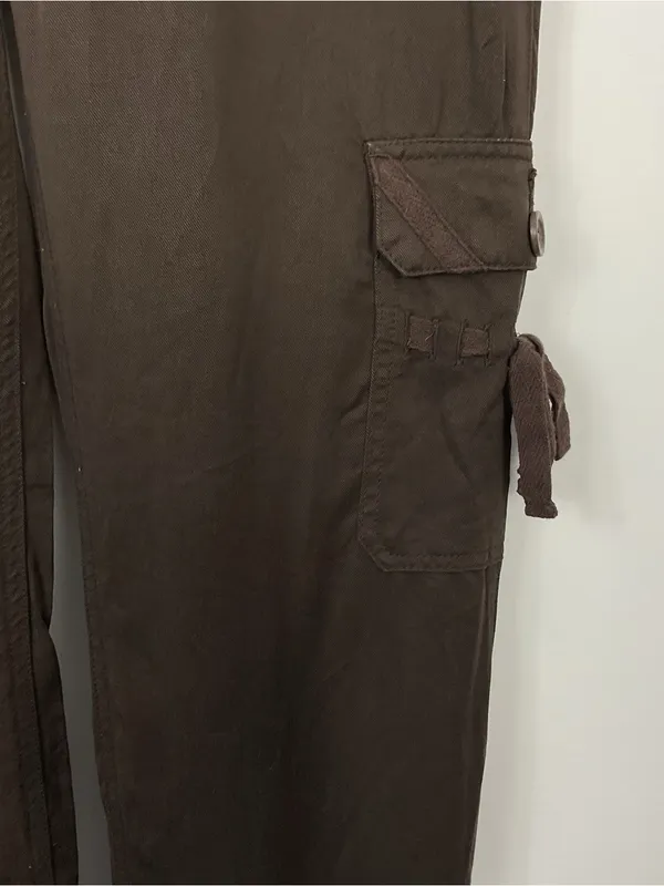 Prana Tie Ankle Brown Cargo Pants Womens Size 6 - Image 3
