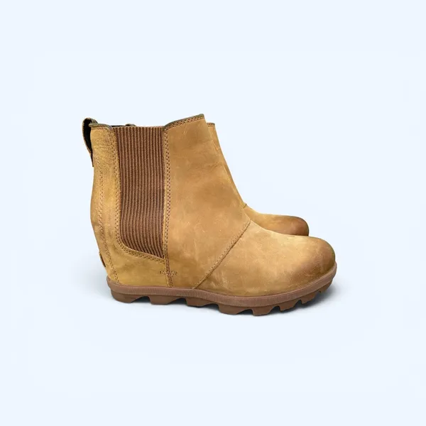 Sorel Joan of Arctic II Chelsea Wedge Boots Women’s 8 Brown Leather Waterproof - Image 2