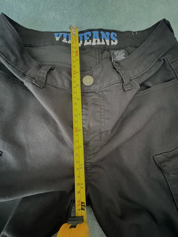 VIP Jeans Black Cargo Pants Wide Leg Stretch Size 3/4 - Image 9