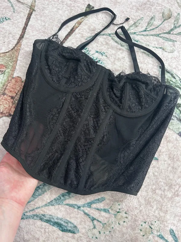 Black corset top Size L - Image 3