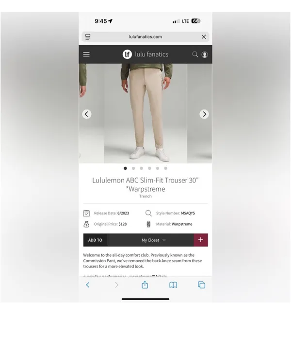 Men’s Lululemon Pants - Image 7