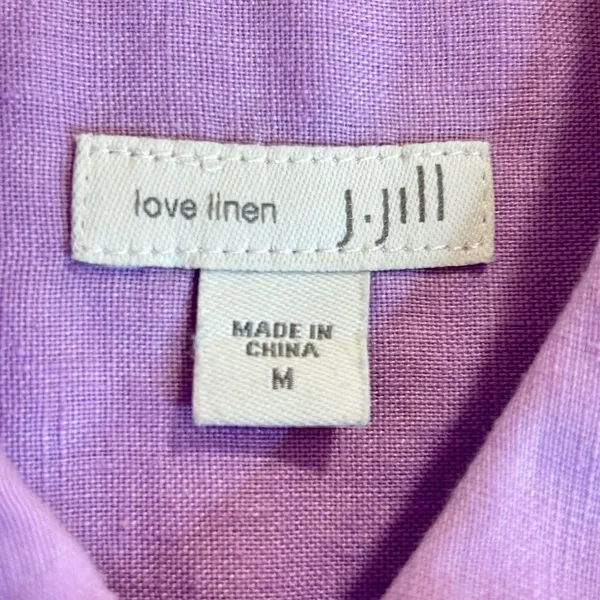 J. Jill Purple women Sleeveless Button-Down Shirt. 100% Silk - Image 3