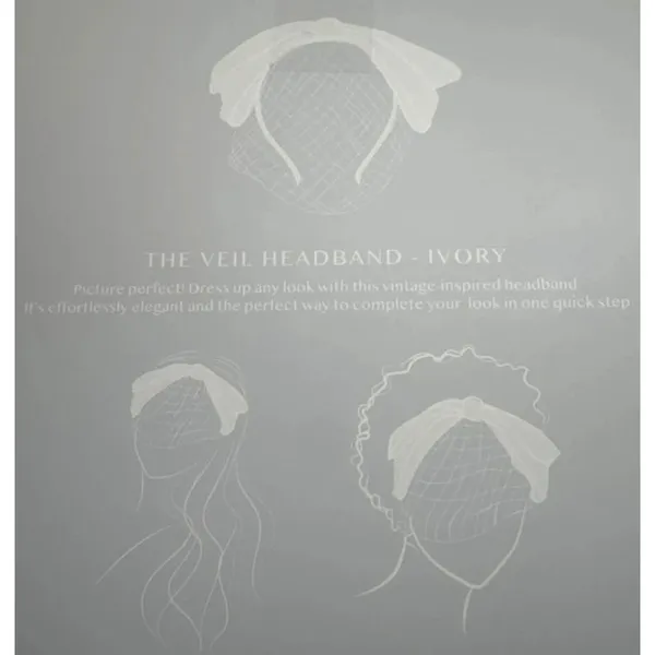 Kristen Ess Ivory Veil Headband - Image 5