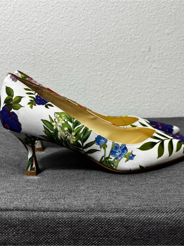 Nine West Ariella2 Floral Pointed Toe Kitten Heel Pumps 7.5 - Image 2