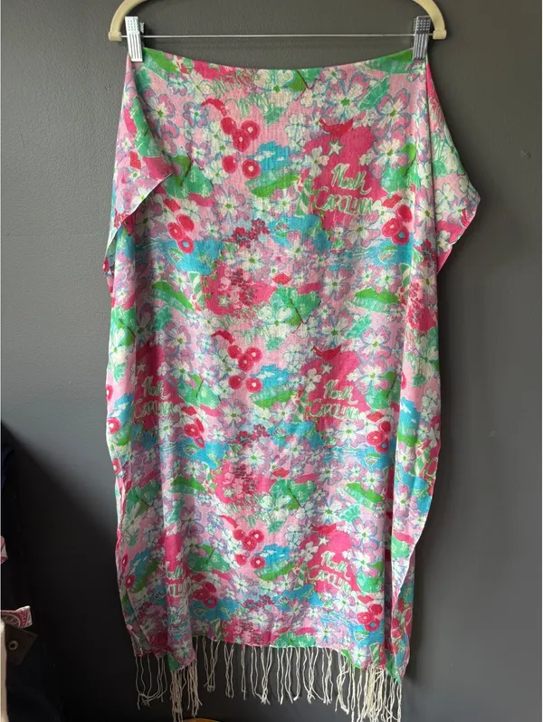 Lilly Pulitzer Floral Silk Cashmere Shawl Wrap - Image 2