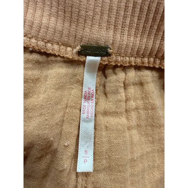 Free People Apricot Orange Gauze Button Down Maxi Skirt Ribbed Waist Small - Image 4
