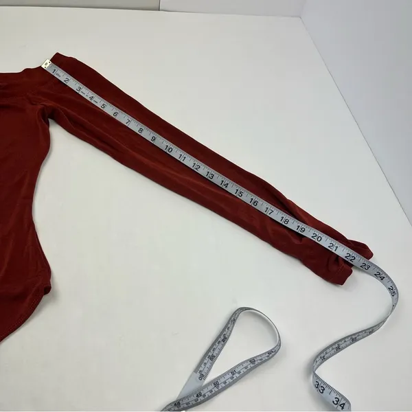 Intimately Free People That’s Hot Bodysuit Womens SZ Large Burnt Red Long Sleeve - Image 10
