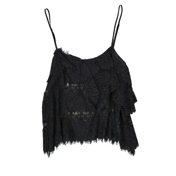 The Kooples Sport Flower Relief Lace Cami Y2K Cropped Tank Floral Detail - Image 11