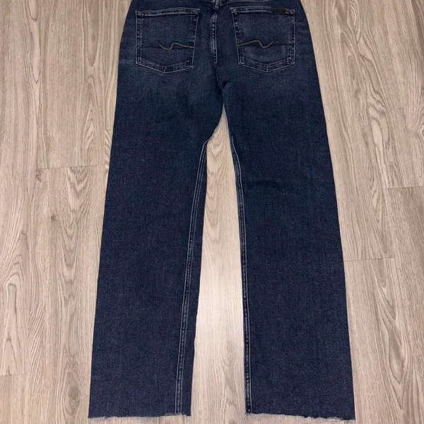7 For All Mankind Jeans Dark Denim Straight Jeans - Image 5
