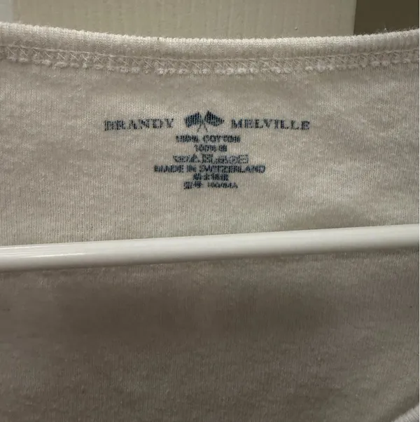 Brandy Melville White Long Sleeve Top - Image 3